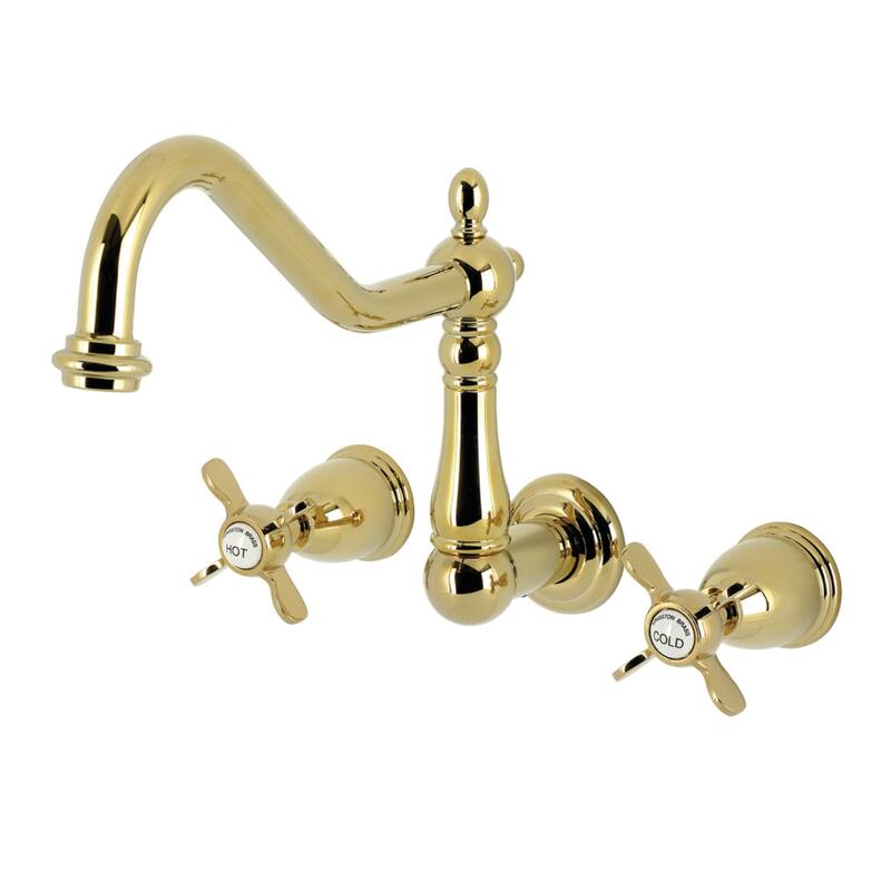 Kingston Brass Essex Two-Handle Wall Mount Roman Tub Faucet - Polished Brass