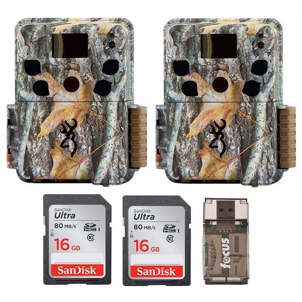 Browning Dark Ops HD Trail Camera (Camo, 2) with 16GB Memory Card (2) and Reader - Camouflage
