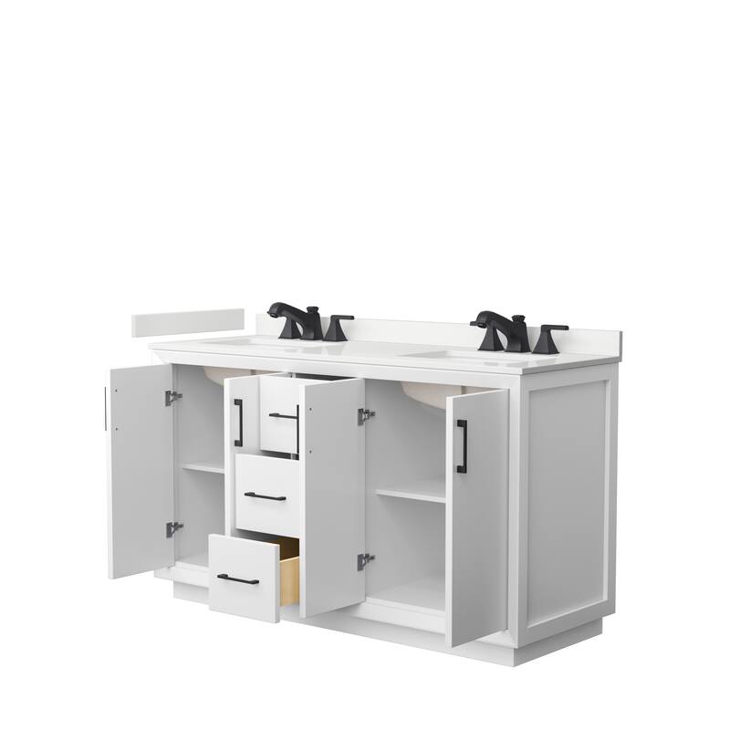 Strada 60-inch Double Vanity, Quartz Top