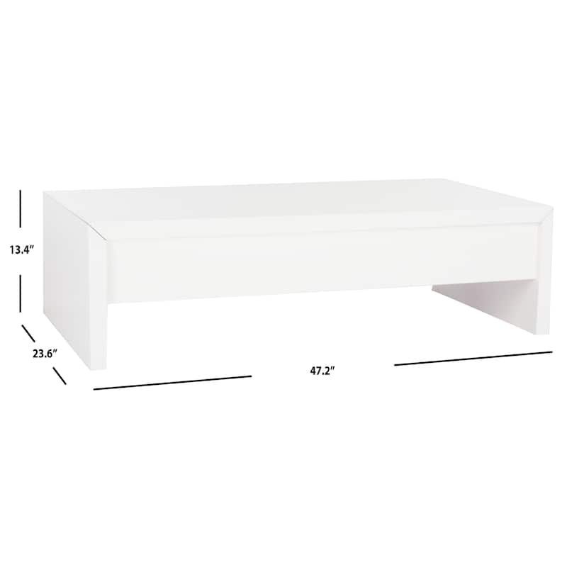 SAFAVIEH Kinsley White Lift-Top Coffee Table - 47.2" x 23.6" x 13.4"