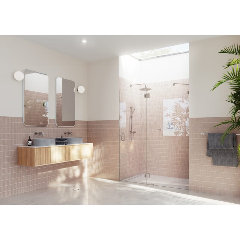 Glass Warehouse 78" x 57.5" Frameless Shower Door - Glass Hinge