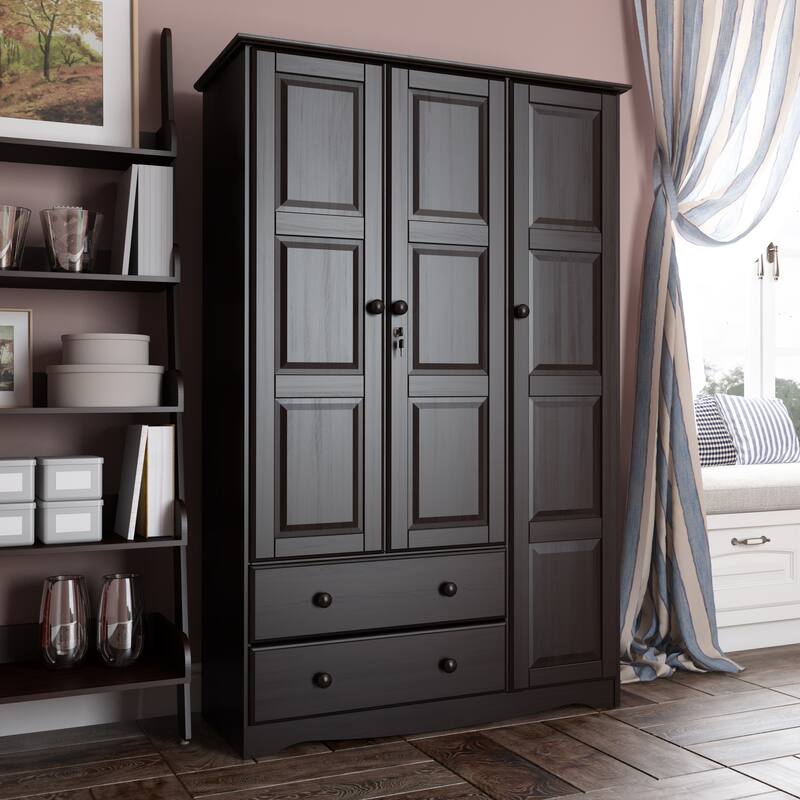 Palace Imports 100% Solid Wood Grand Wardrobe Armoire - Java