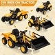 preview thumbnail 17 of 26, Hetoy 3 in 1 Ride on Tractor, 12V Ride on Bulldozer with Detachable Trailer