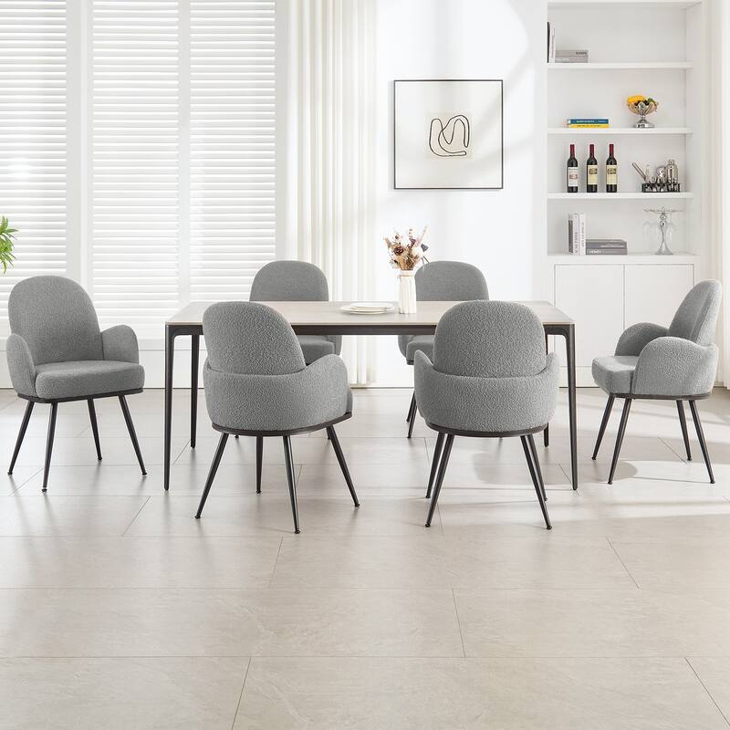 Fabric Upholstered Dining Chairs Set of 2/4 with Arms - 34.8"H x 23.2"W x 22.8"D