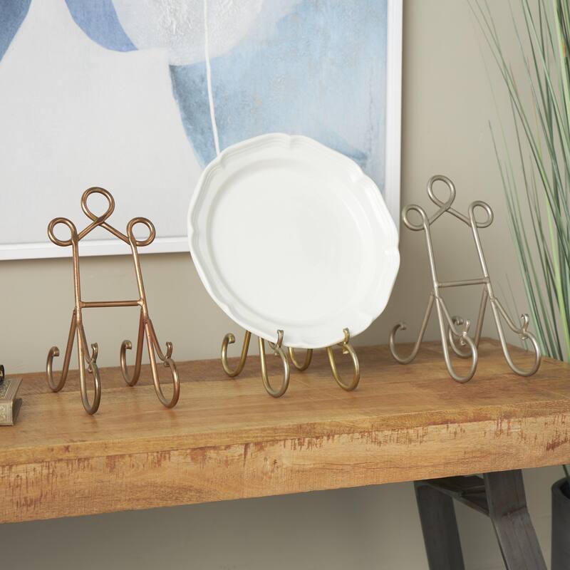 Metal Scroll Easel - Set of 3 Multi Colored - Roche River Decor