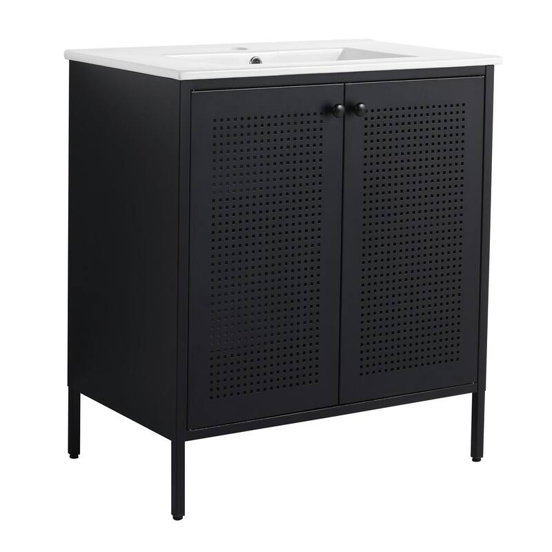 30 inch Freestanding Bathroom Vanity Set with Integrated Ceramic Sink