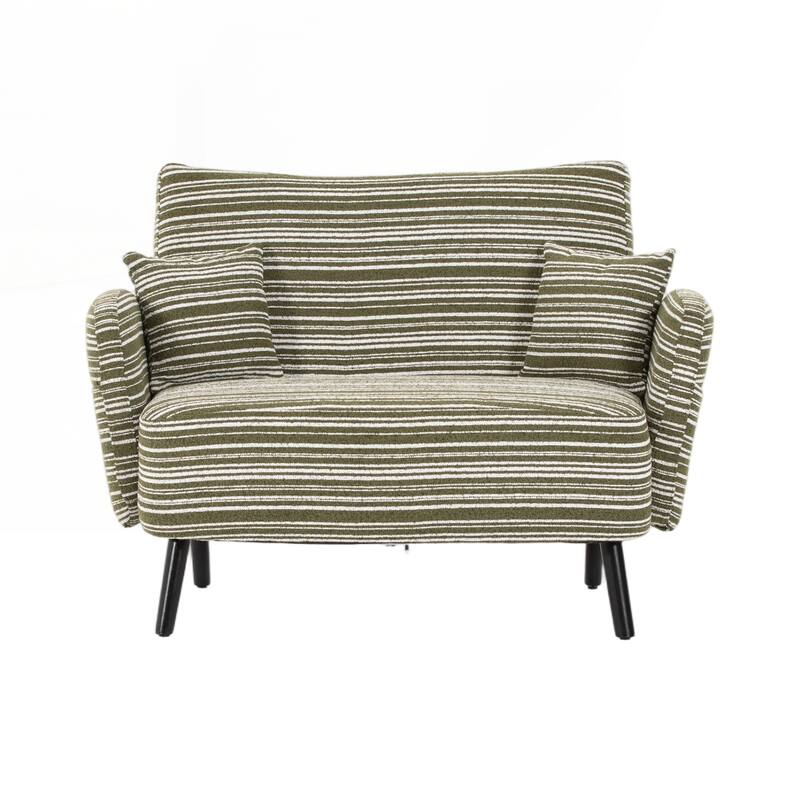 Modern style two-seater sofa with ultra-comfortable armrests, armrest pillows