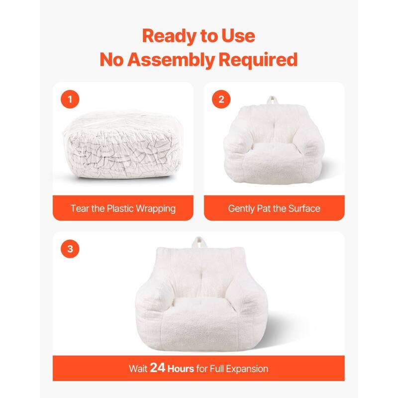3FT Bean Bag Chair with Armrests and Pocket for Kids and Adults - 36.22 x 35.43 x 27.00 inches