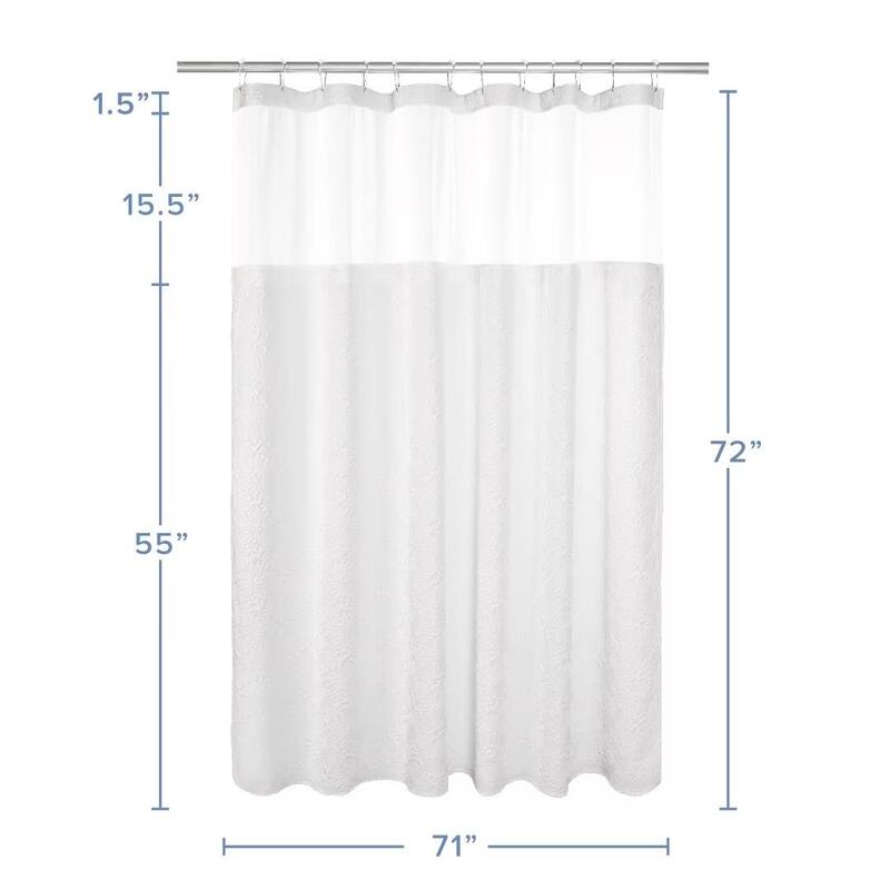 Starburst Crinkle Shower Curtain with Snap-in Liner 12 Hooks Included