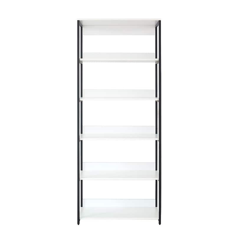 Fiona White Freestanding Walk in Wood Closet System with Metal Frame