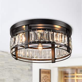 Lusteria 3-Light Modern Crystal Flush Mount Ceiling Light