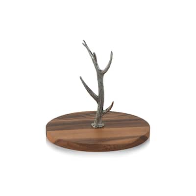 Malachi Cheese & Charcuterie Board with Pewter Antler Stem