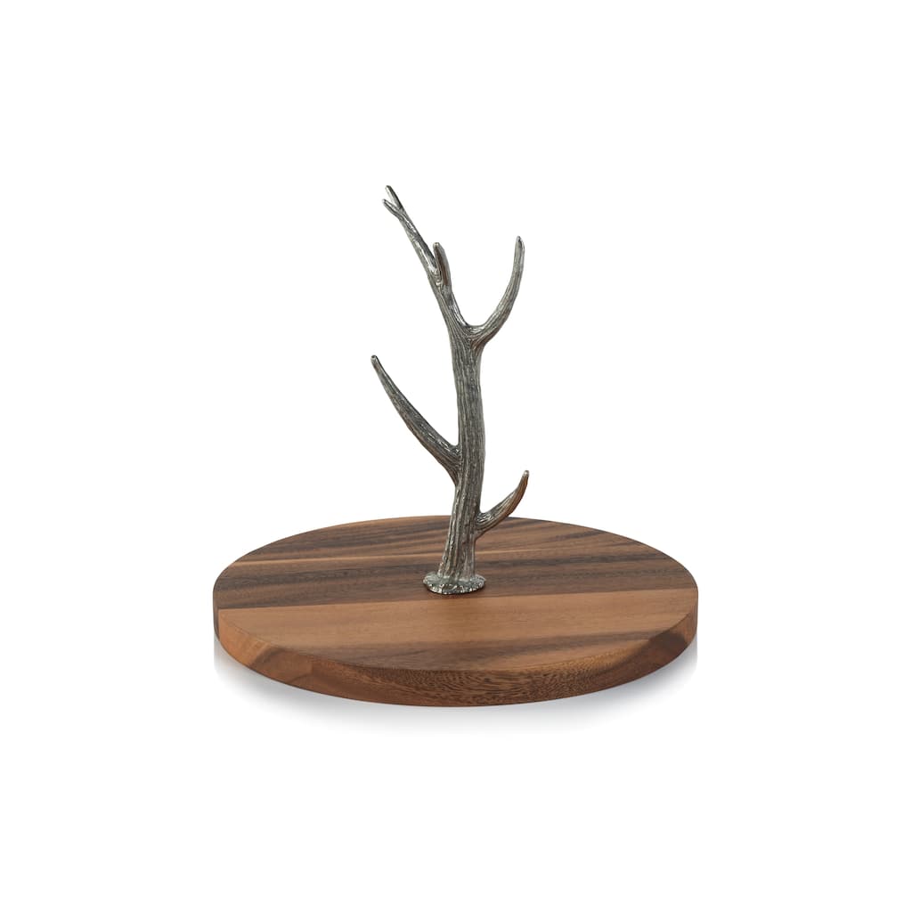 Malachi Cheese & Charcuterie Board with Pewter Antler Stem