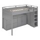 preview thumbnail 4 of 14, Wood Gray Twin High Loftbed Frame with Super Storage Space