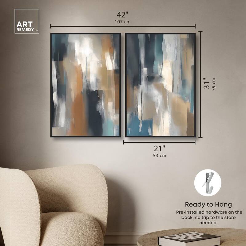 Vertical Rush Canvas Set of 2 by Art Remedy