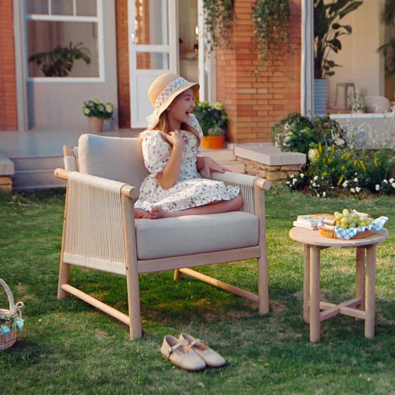 Lynn 3-Piece Outdoor Wood Patio Furniture Bistro Set