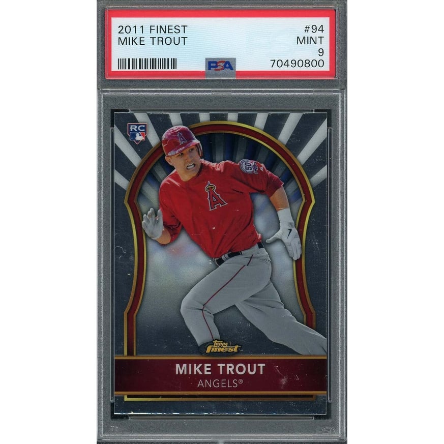 Mike Trout 2011 Topps Finest Baseball Rookie Card RC #94 Graded PSA 9 - 8'6" x 11'6"