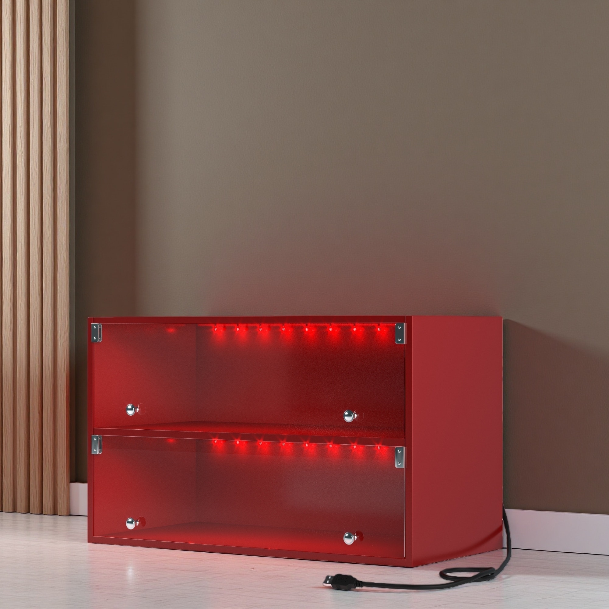 Freestanding Shoe Cabinet with LED Light