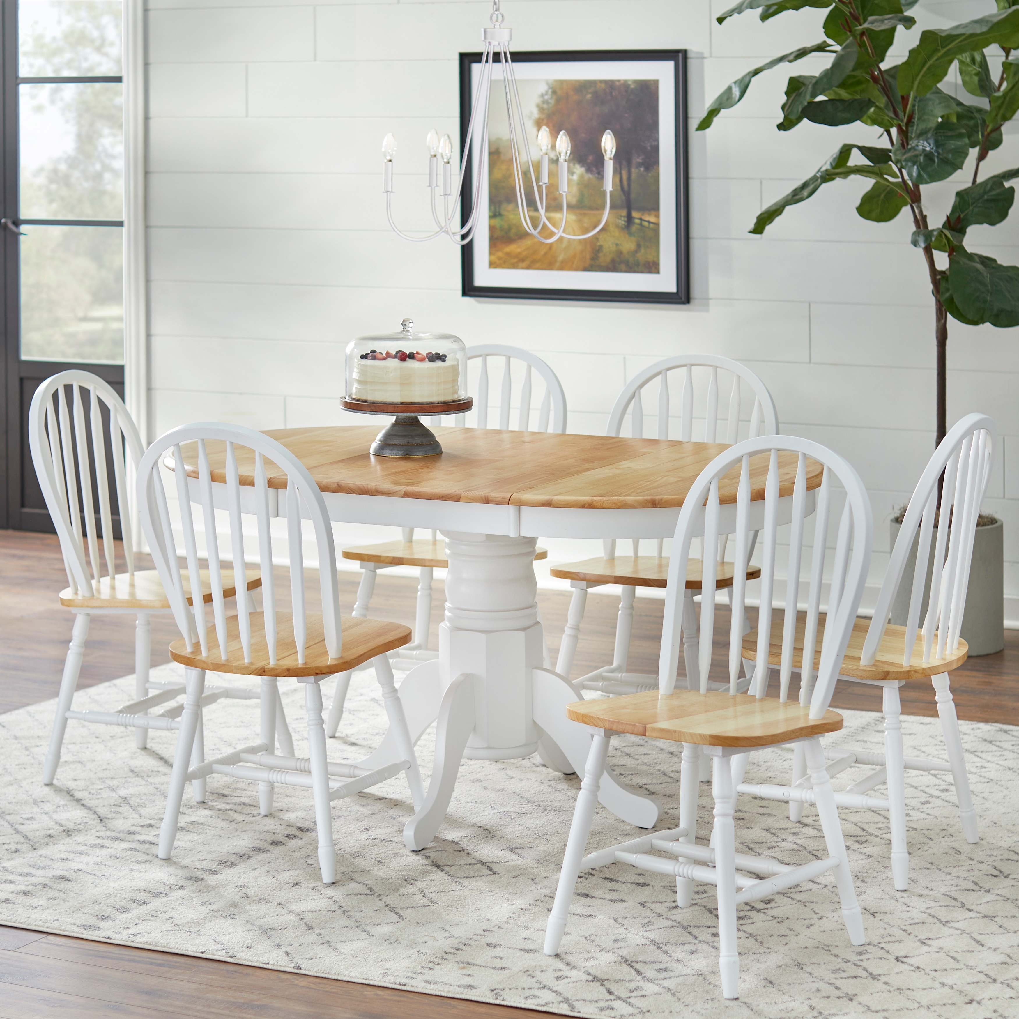 Simple living sales rubberwood farmhouse table