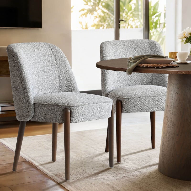 19.5" Seat Height Upholstered Solid Wood Full Back Dining Side Chair