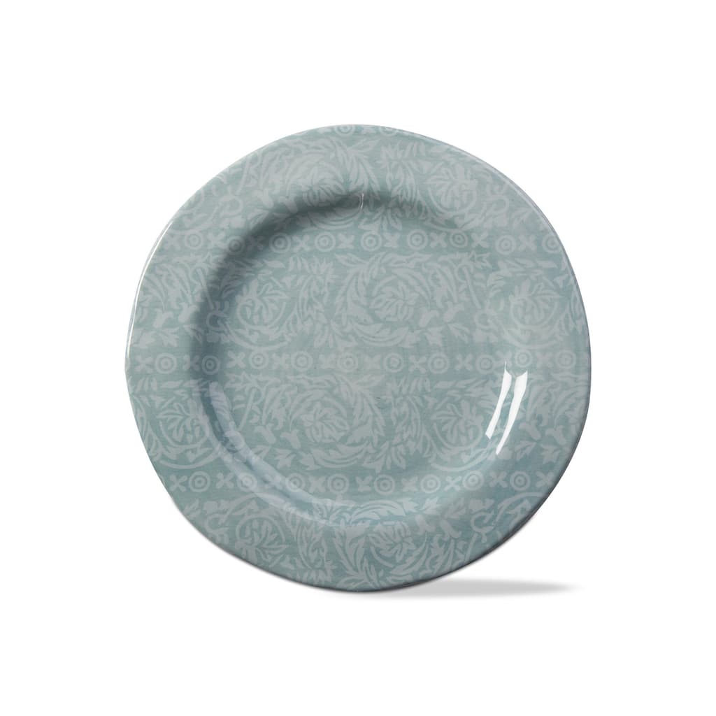 Neela Aqua Blue Melamine Salad Plates Set of 4 Dishwasher Safe 9x9 Everyday Dining Plates