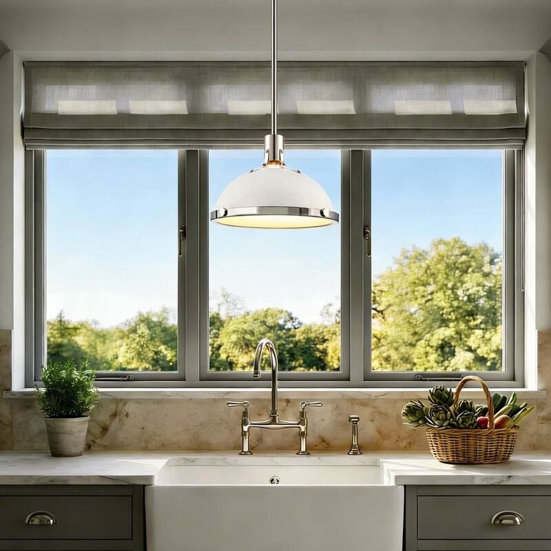 3-Light Farmhouse 3-Light Dome Chandelier Metal Pendant Light