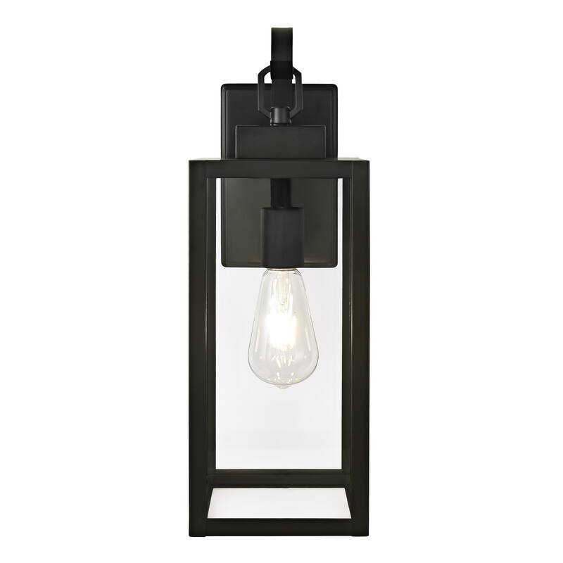 1- Light Outdoor Matte Black Wall Light