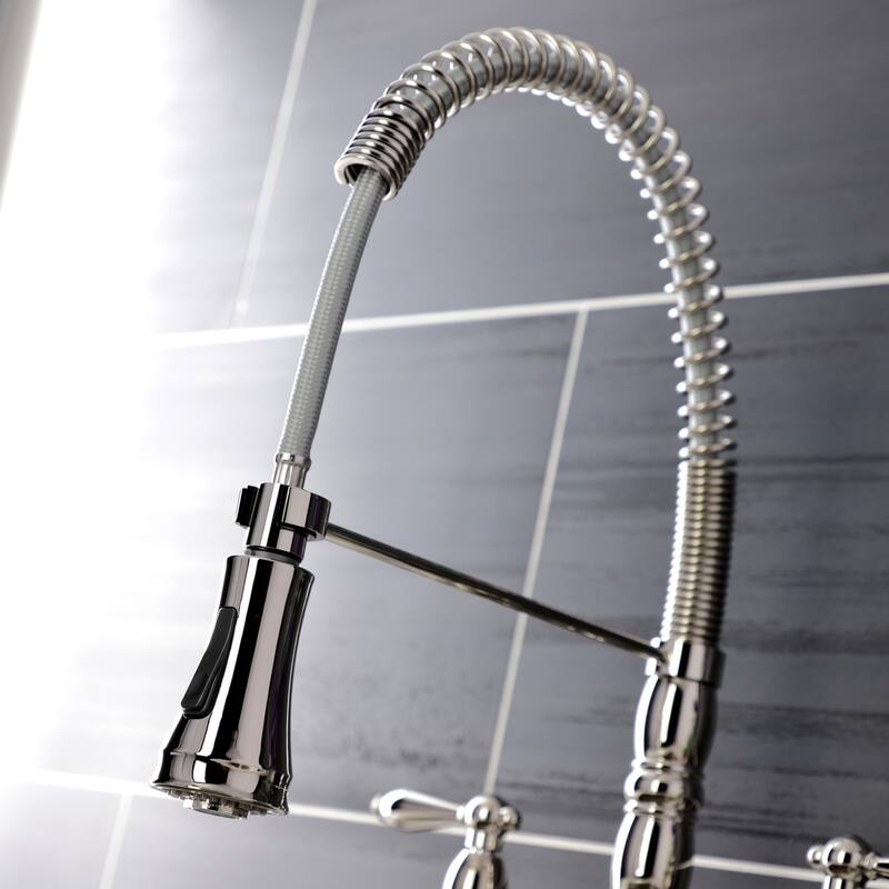Heritage Two-Handle Deck-Mount Pull-Down Sprayer Kitchen Faucet