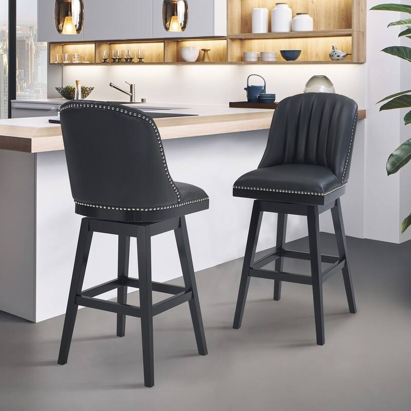 Journey Upholstered Bar or Counter Height Swivel Barstool