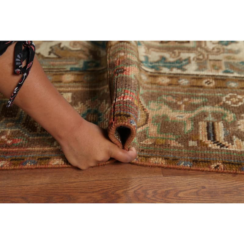 Geometric Heriz Persian Antique Area Rug Handmade Bedroom Wool Carpet - 7'7"x 10'9"