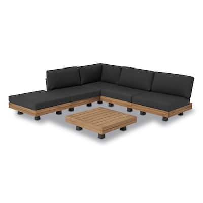 Poly & Bark Celenza 98" Outdoor/Patio Modular Corner Sectional Set with Coffee Table