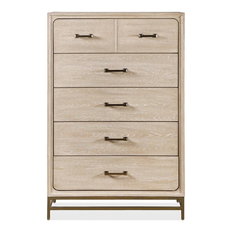 Furniture of America Drayden 6-Piece Light Oak Solid Wood King Panel Footboard Platform Bedroom Set