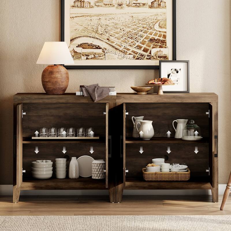 WAMPAT Farmhouse Buffet Cabinet , Versatile Sideboard for Kitchen, Dining & Living Room