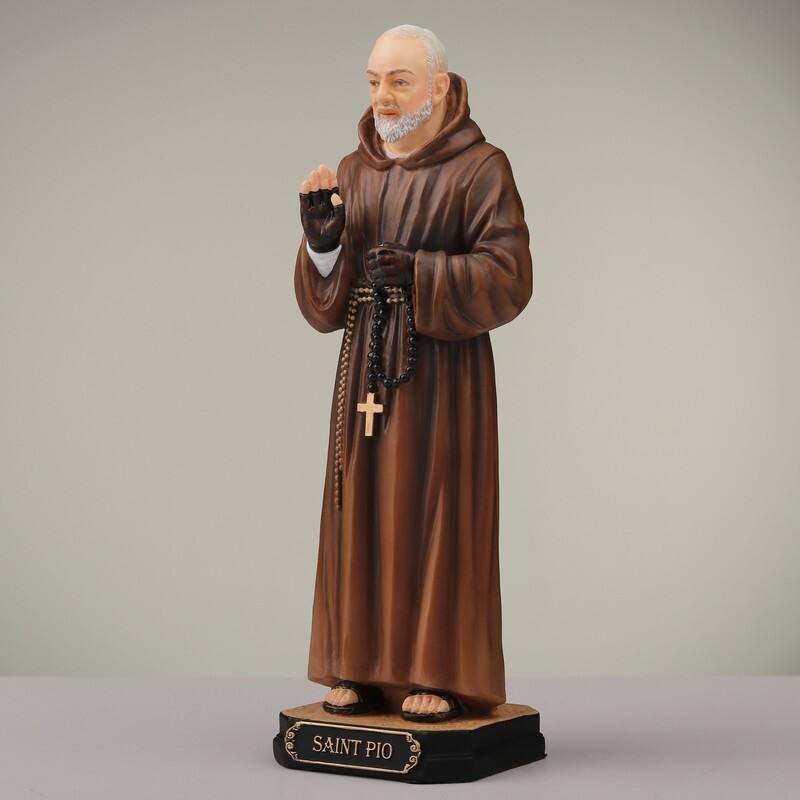 6.3 inches Height Polyresin Saint Pio of Pietrelcina (Padre Pio) Multicolor Finish Figurine