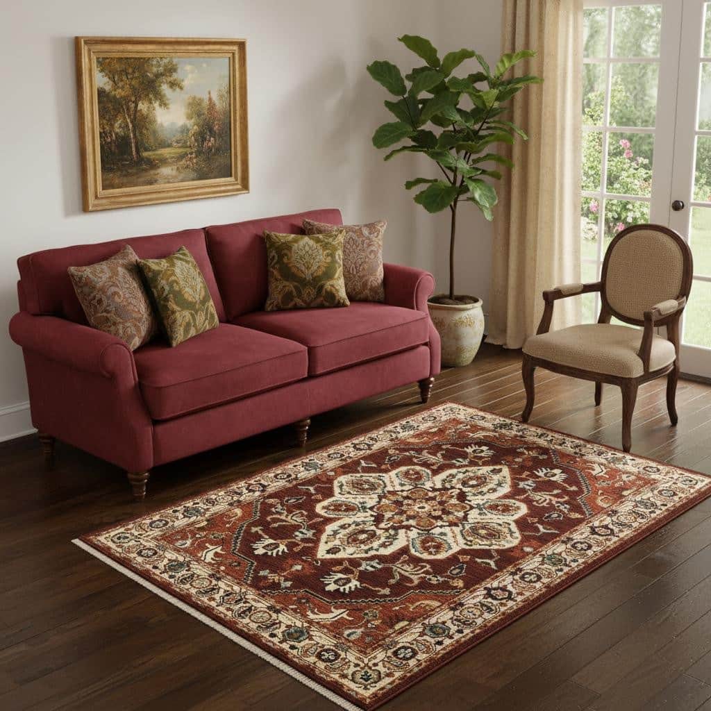 HomeRoots Oriental Traditional Rectangle Area Rug - 5' X 8'