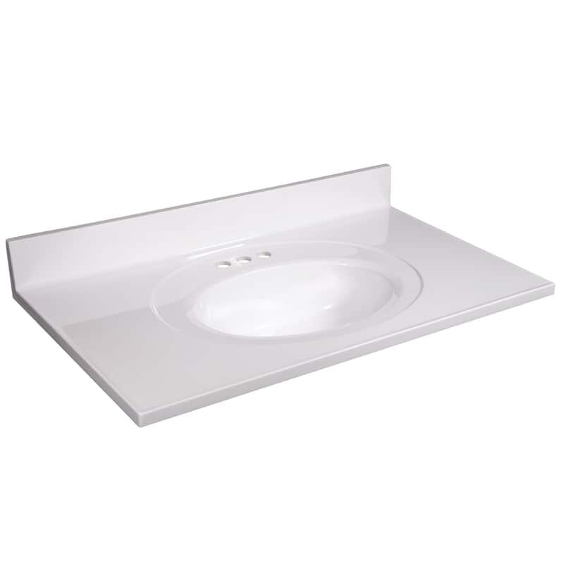 Design House Cultured Marble Vanity Top 37-Inch Single Bowl Sink