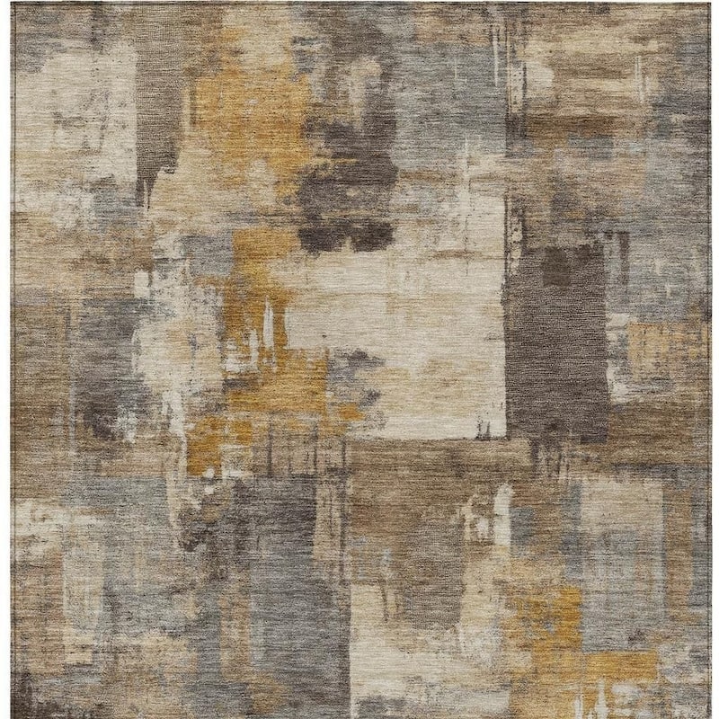 HomeRoots Abstract Transitional Rectangle Outdoor Rug - 3' x 5'