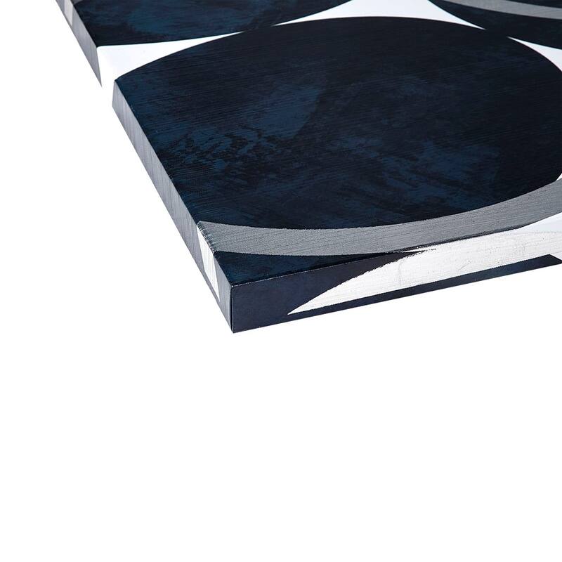 Silver Foil Abstract 2-piece Canvas Wall Art Set - White/Navy