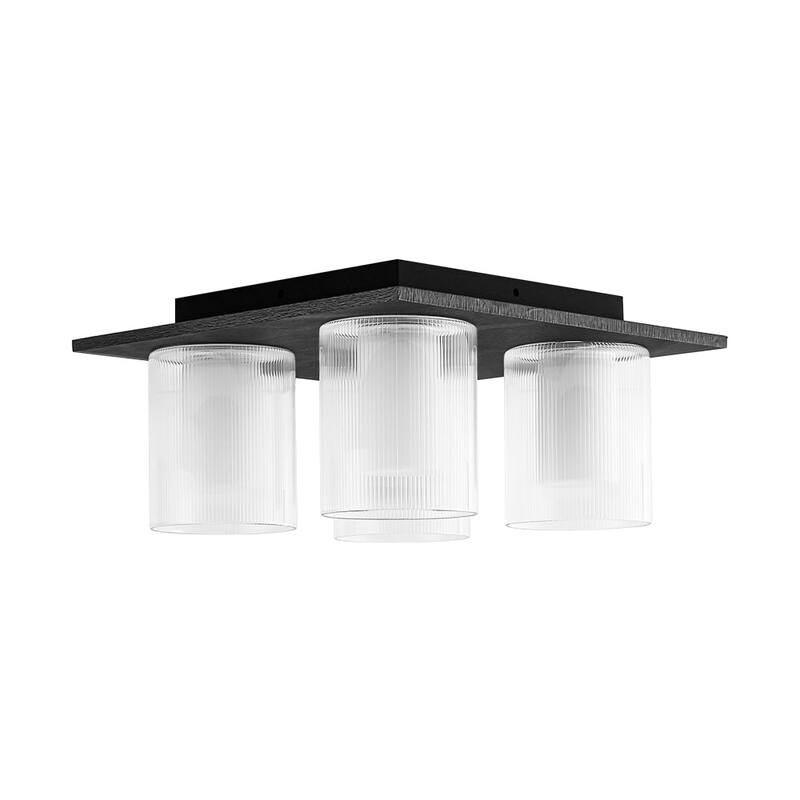 Scandinavian 4-Light Glass Dimmable LED Semi Flush Mount 13.8in