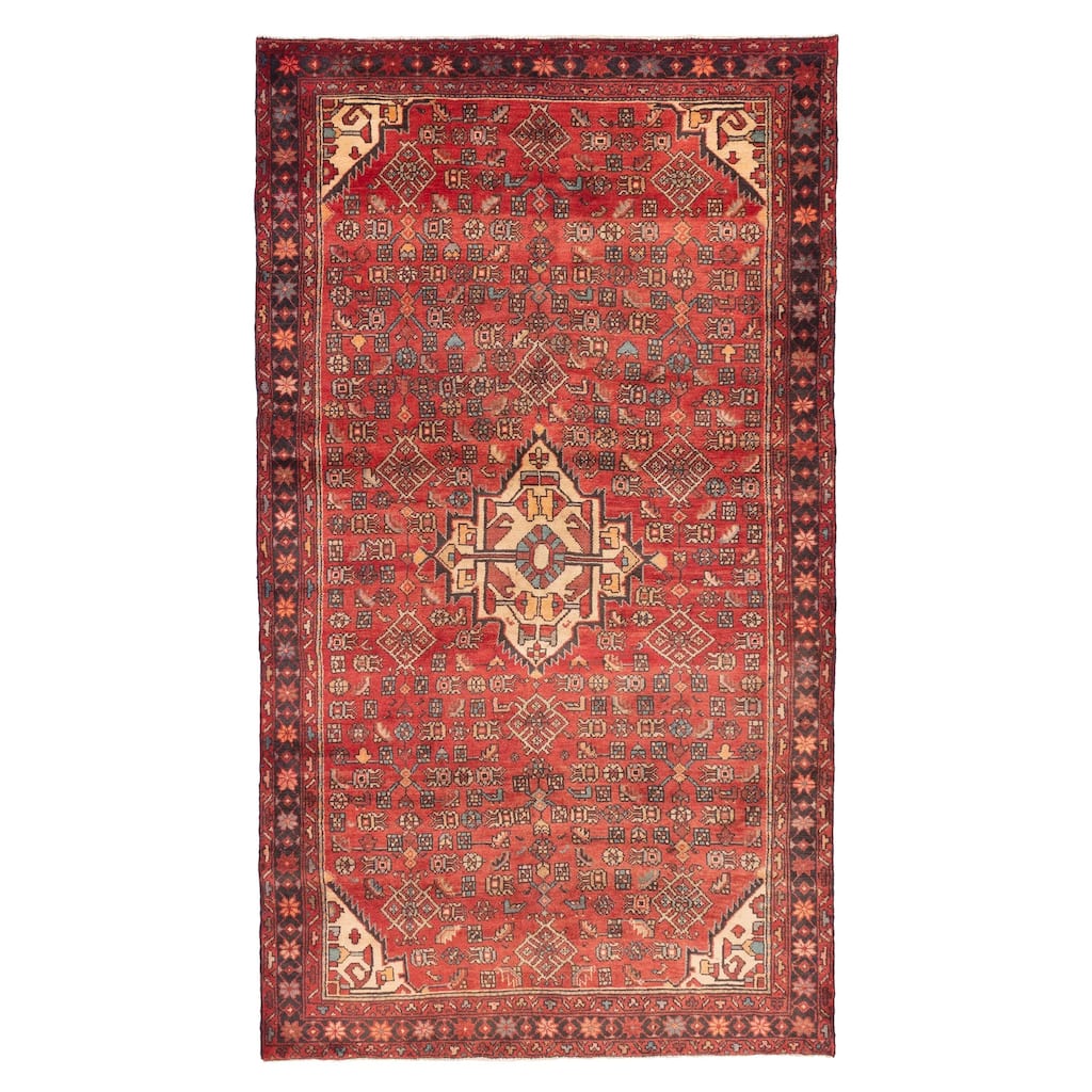 ECARPETGALLERY Hand-knotted Andelz Red Wool Rug - 5'0 x 8'11