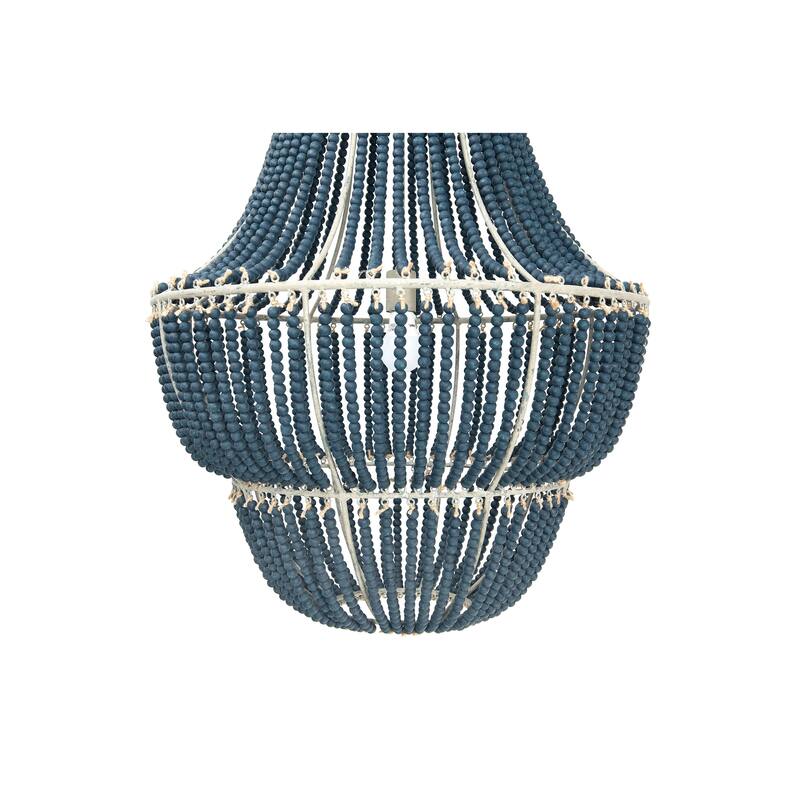 Draped Wood Bead Chandelier