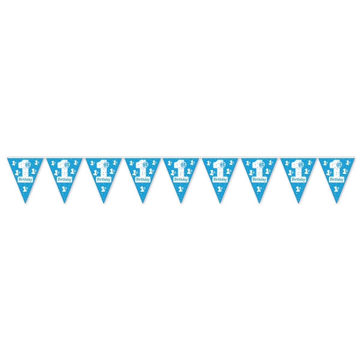 Shop Club Pack Of 12 Blue And White 1st Birthday Pennant Banner