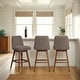 preview thumbnail 143 of 176, Amalie Upholstered Bar Stool, Swivel Counter Height Stool with Solid Wood Frame Set of 3 - Taupe Boucle - Bar Height