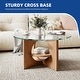 preview thumbnail 7 of 8, Moasis Round 2-Tier Glass Top Coffee Table