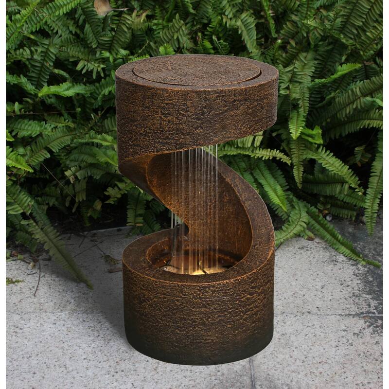 LED Lighted Outdoor Patio Garden Fountain - 14"
