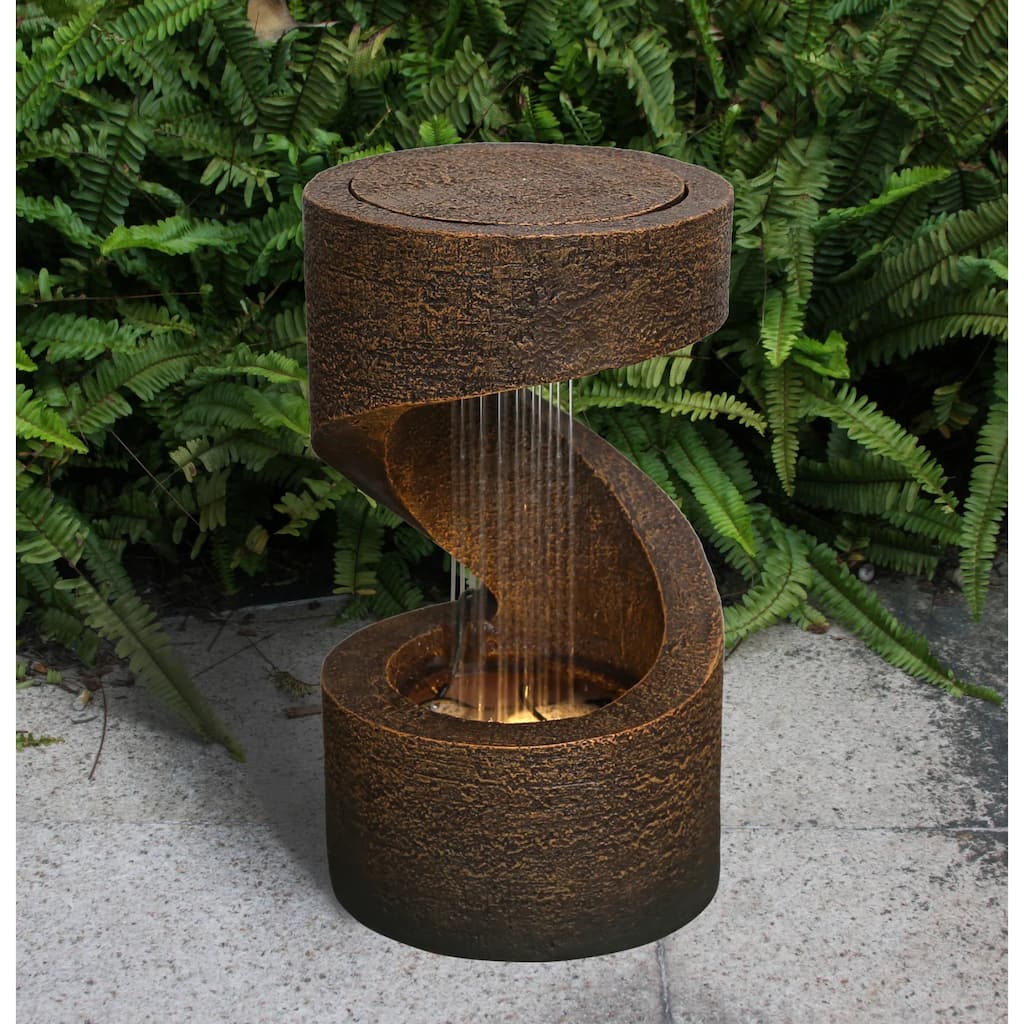 LED Lighted Outdoor Patio Garden Fountain - 14"