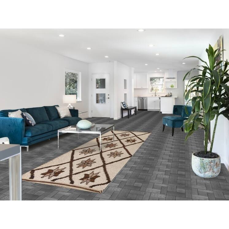 Natural Dye Anatolian Oriental Runner Rug Hand-knotted Wool Carpet - 3'5"x 10'7"