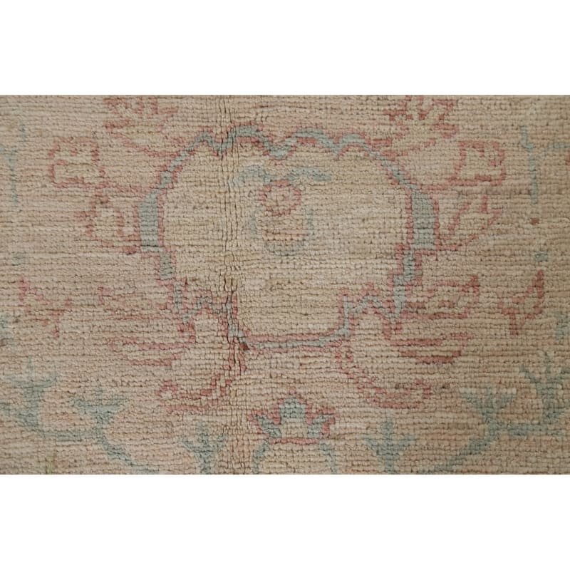 Hand Knotted Oriental 100% Wool Carpet Transitional Medallion Beige & Ivories Oushak Area Rug - 10' 3'' X 8' 0''