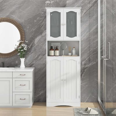 Tall Bathroom Cabinet Pantry Cabinet w/ Adjustable Shelves
