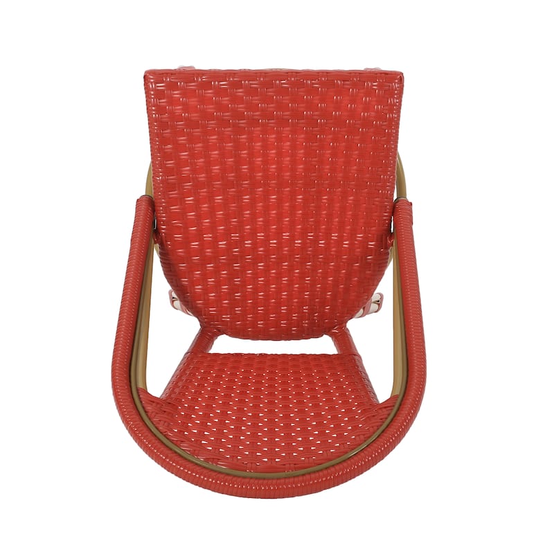 Shelton Wicker and Aluminum Outdoor 29.5 Inch Barstools by Christopher Knight Home -Set of 2